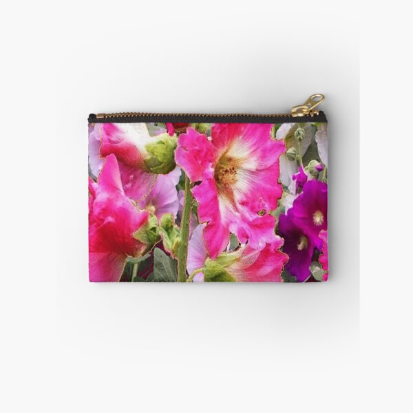 Item preview, LUCIOUS PINK HOLLYHOCKS FLORAL GARDEN   designed and sold by sharlesart.