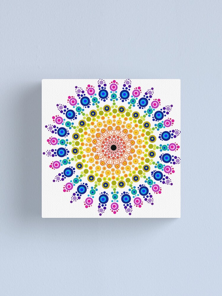 Rainbow dot mandala canvas painting Tutorial!