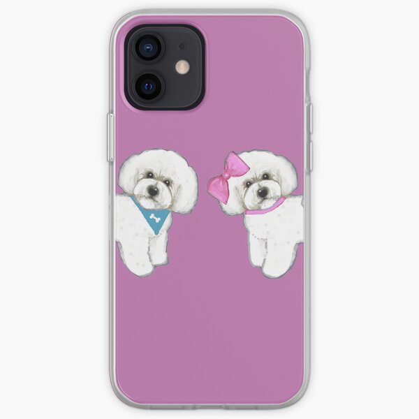 Bichon Pair on purple iPhone Soft Case