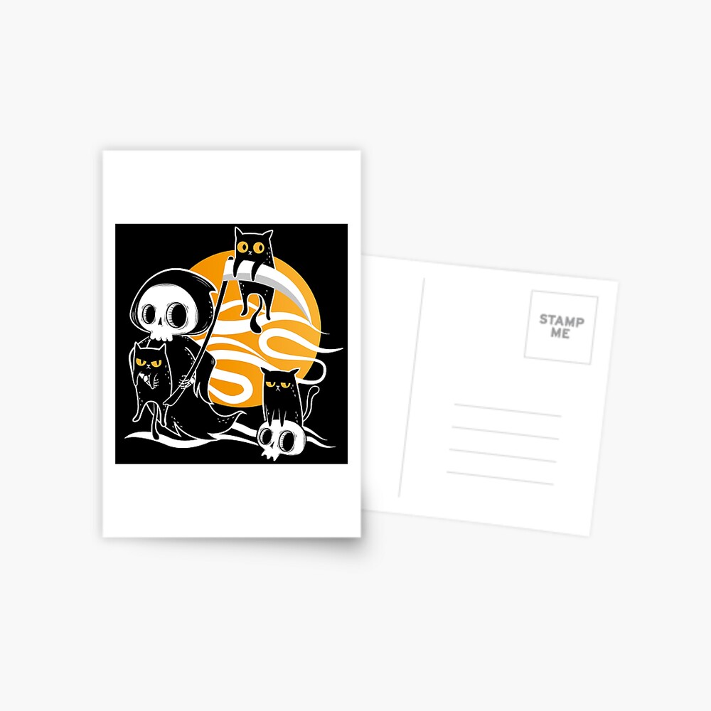 Fotos De La Muerte Con Guadaña la muerte con guadaña y gatos negros" Greeting Card by Miss-Cactus-Art |  Redbubble