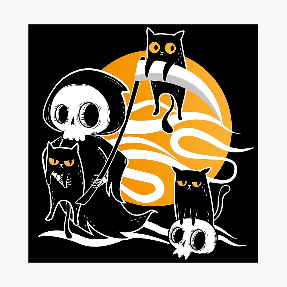 Fotos De La Muerte Con Guadaña la muerte con guadaña y gatos negros" Poster by Miss-Cactus-Art | Redbubble
