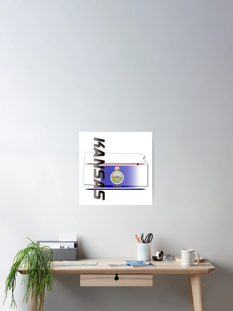 Thumbnail 2 of 3, Poster, Kansas - Vertical designed and sold by Bartrand Design Studio.