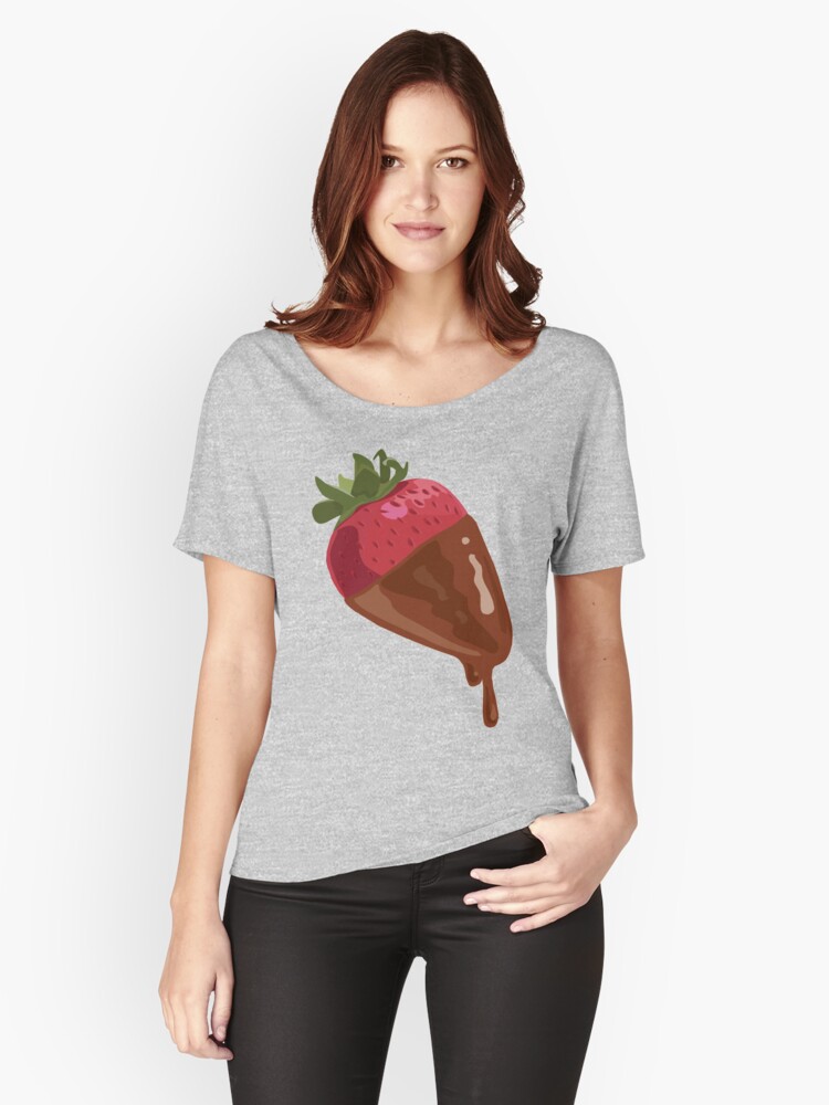 Thumbnail 1 of 3, Relaxed Fit T-Shirt, Strawberry Dipped in Chocolate designed and sold by Claudiocmb.