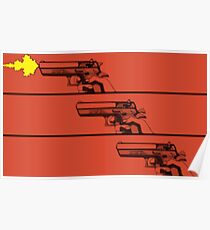 Cowboy Bebop Pistole Grafik Poster