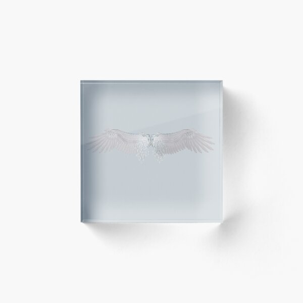 Ethereal Angel Wings | Ethereal Blue Personalized Sympathy Memorial Gifts Acrylic Block