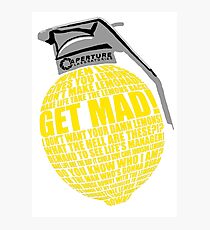 Portal 2 Cave Johnson Combustible lemon quote Photographic Print