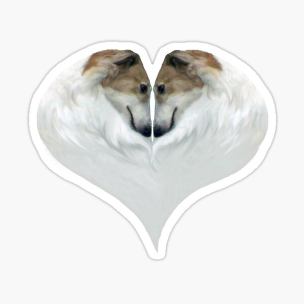 Borzoi Heart Sticker