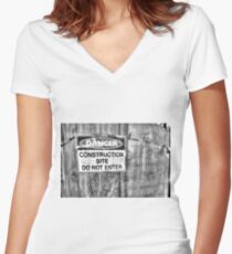 Construction Site. Women's Fitted V-Neck T-Shirt