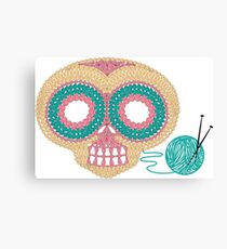 Crochet Skull Canvas Print