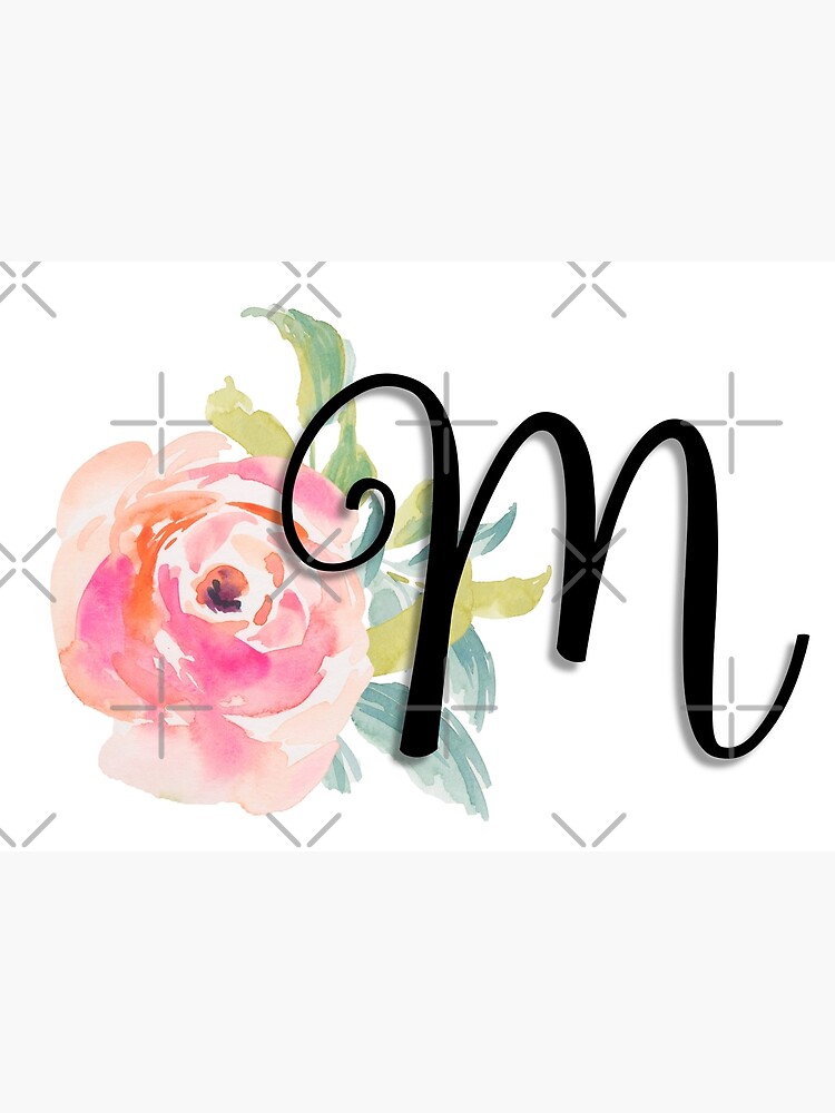 Floral M Monogram Art Print by TheTeeMachine