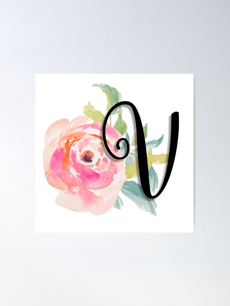 Copy of Split Floral Letter Monogram, Personalized Flower Letter D  Photographic Print for Sale by BeeMeCreative