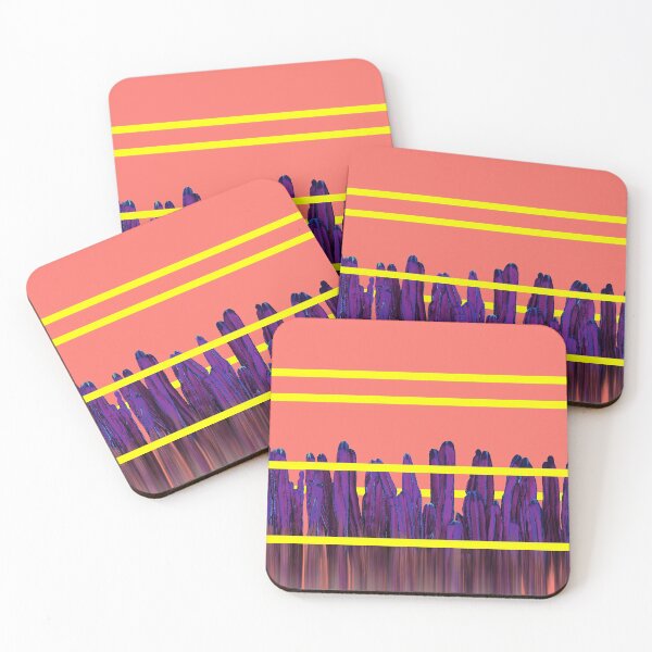 Item preview, Living Coral Stripes Cactus Landscape Glitch designed and sold by oursunnycdays.