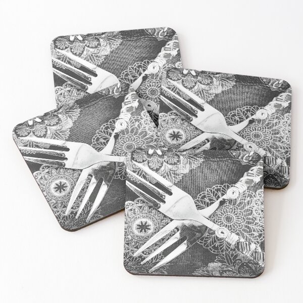 Item preview, Bejeweled Cake Forks in Black and White designed and sold by Susan Werby.