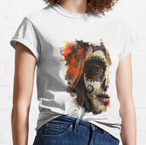 Women's Día de Muertos La Catrina Short Sleeve Graphic T-Shirt - Black XS