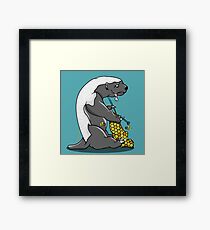 Honey badger knitting Framed Print