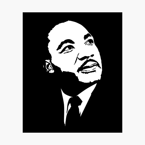  Martin Luther King MLK Black And White Silhouette Illustration 