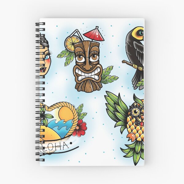 Item preview, Tropical Pin Up Pineapple Owl Cute Traditional Tattoo Flash designed and sold by Ella Mobbs.