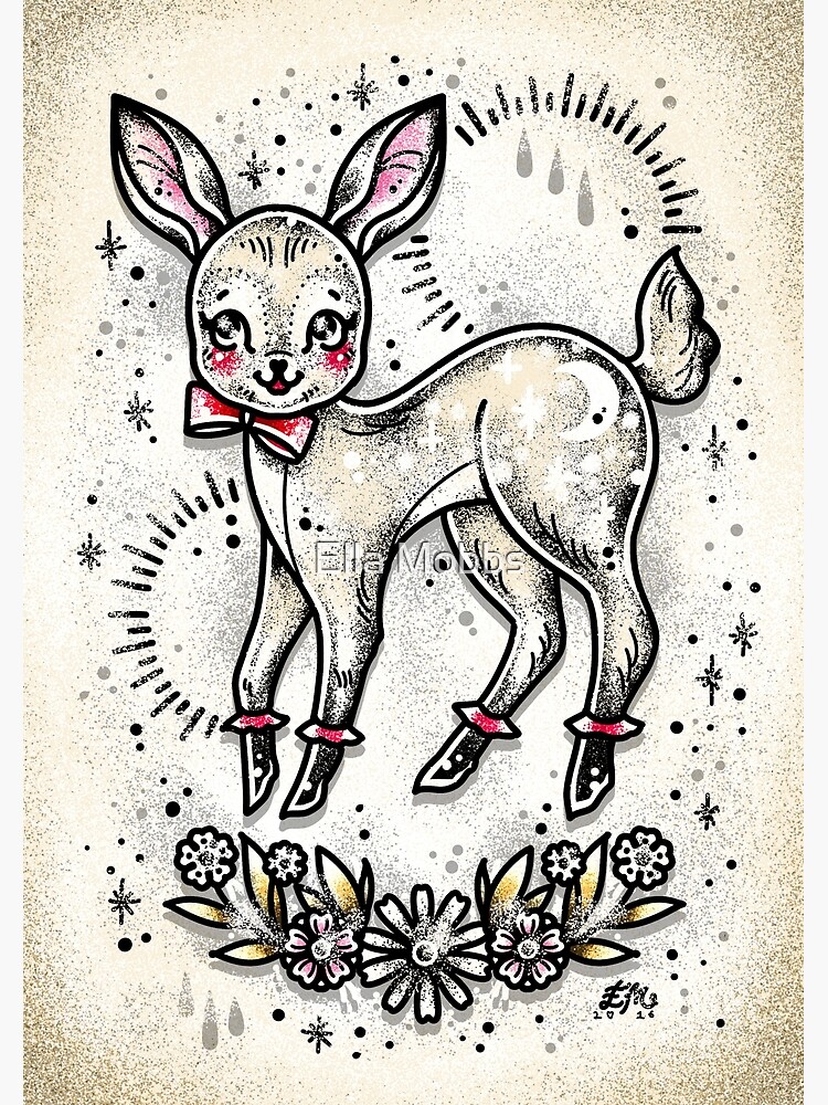 Buy Dear Oh Deer, Outdoors, Camping, Neo-traditional Tattoo Flash, Tattoo,  Old School, Art Print, 12x16 Online in India - Etsy