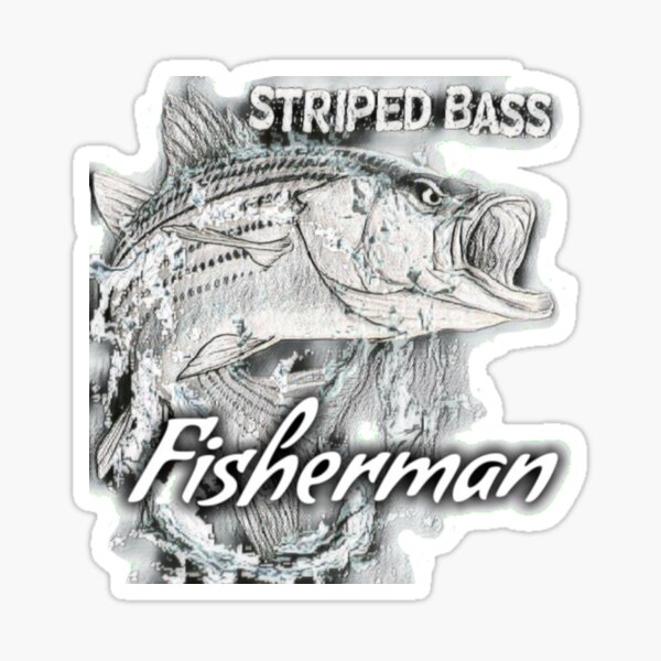 Striped Bass Fisherman Sticker for Sale by graphitees
