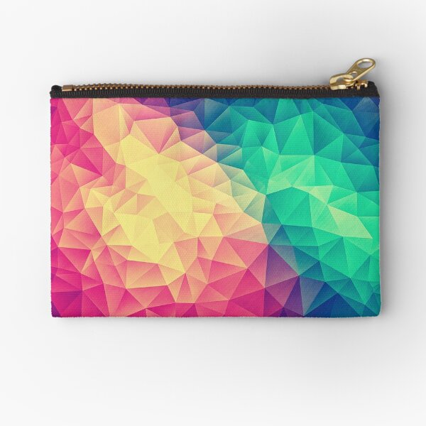 Abstract Polygon Multi Color Cubism Low Poly Triangle Pride / LGBT Design Zipper Pouch