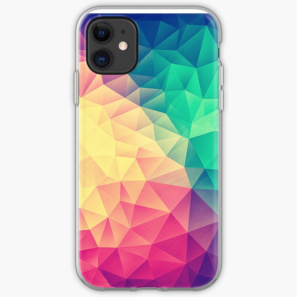 Abstract Polygon Multi Color Cubism Low Poly Triangle Design iPhone Case & Cover