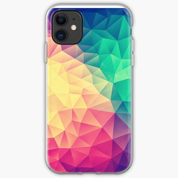 Abstract Polygon Multi Color Cubism Low Poly Triangle Design iPhone Soft Case