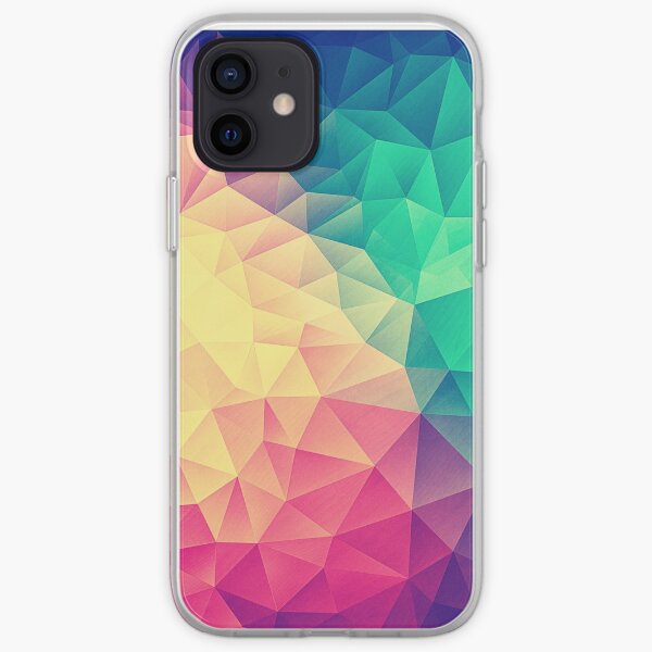 Abstract Polygon Multi Color Cubism Low Poly Triangle Design iPhone Soft Case