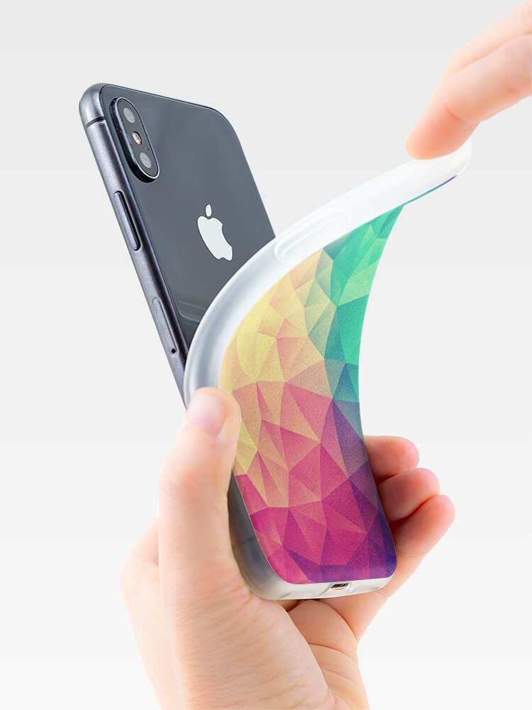 Alternate view of Abstract Polygon Multi Color Cubism Low Poly Triangle Design iPhone Case & Cover