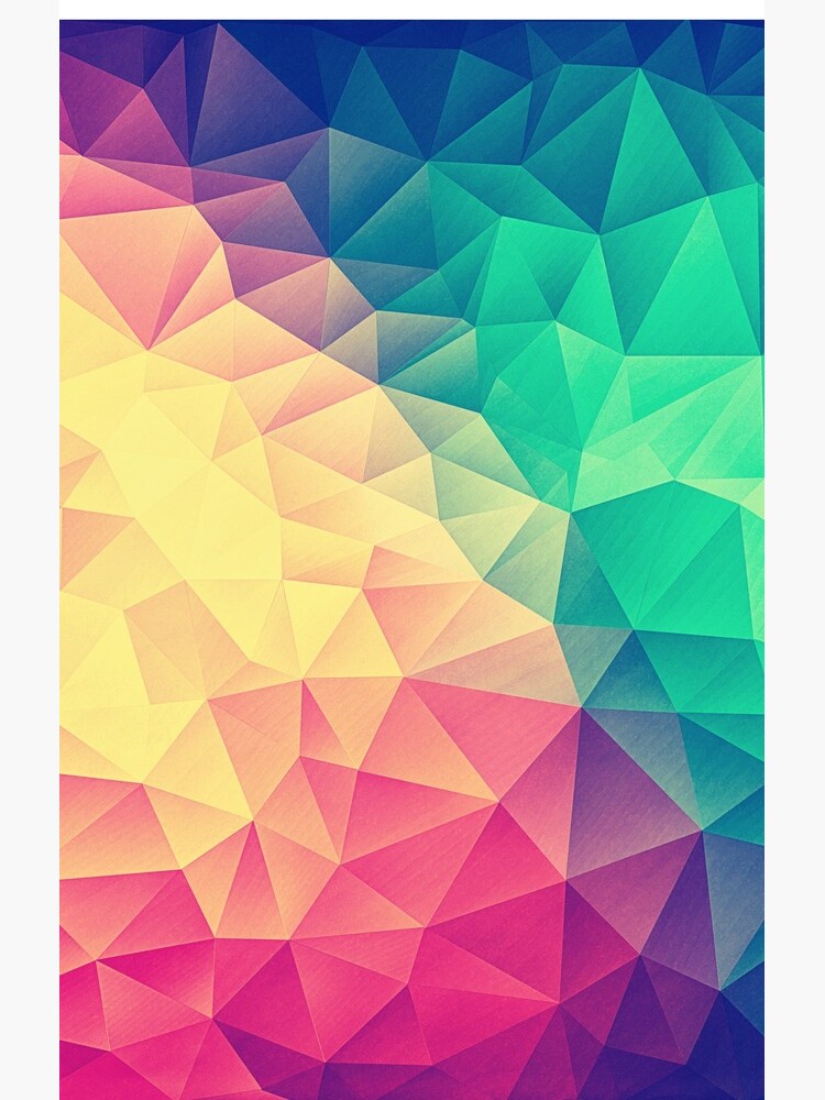 Abstract Polygon Multi Color Cubism Low Poly Triangle Design by badbugs