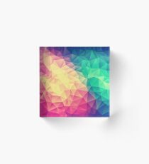 Abstract Polygon Multi Color Cubism Low Poly Triangle Design Acrylic Block