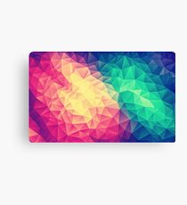 Abstract Polygon Multi Color Cubism Low Poly Triangle Design Canvas Print
