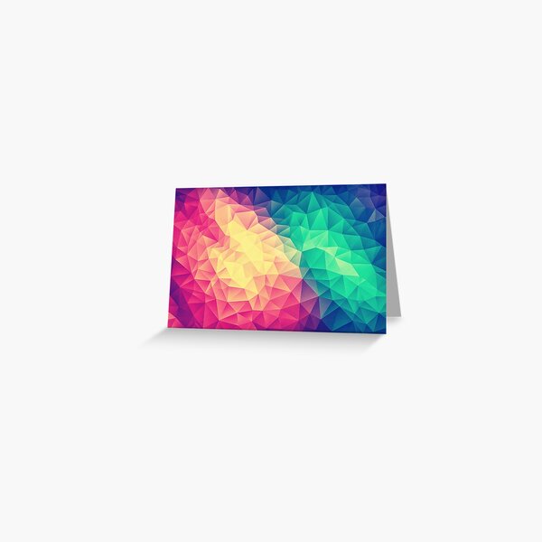 Abstract Polygon Multi Color Cubism Low Poly Triangle Pride / LGBT Design Greeting Card