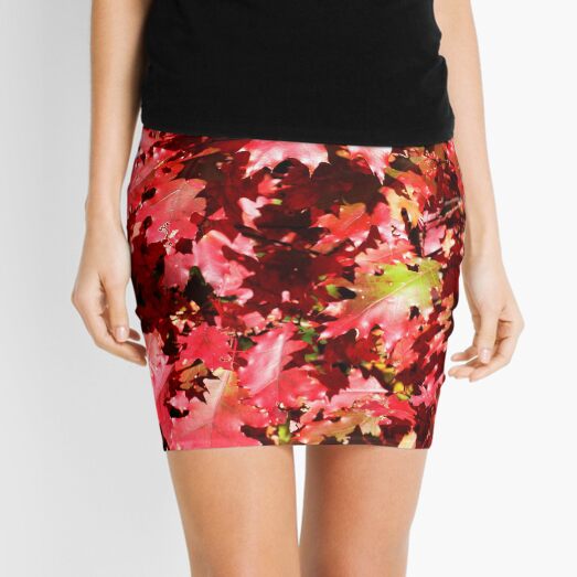 Autumn Oak Leaves Mini Skirt