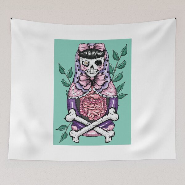 Item preview, Zombie Russian Stacking Doll Traditional Tattoo Flash designed and sold by Ella Mobbs.
