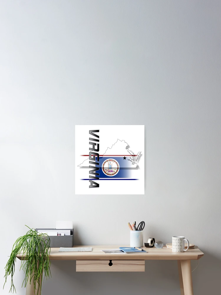 Thumbnail 2 of 3, Poster, Virginia - Vertical designed and sold by Bartrand Design Studio.