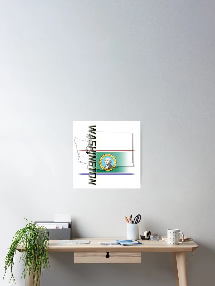 Thumbnail 2 of 3, Poster, Washington - Vertical designed and sold by Bartrand Design Studio.
