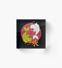 Pisces, Carp, Koi Pond, Aquarium, Golden Koi Fish, Dragon Koi Fish, Butterfly Koi Fish Lovers Gifts and Apparel Acrylic Block