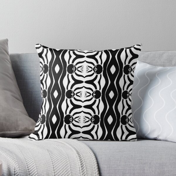Symmetry In Black and White Throw Pillow