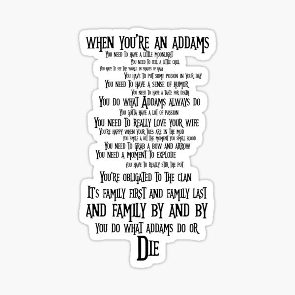Item preview, When You're An Addams designed and sold by Theatre Thoughts.