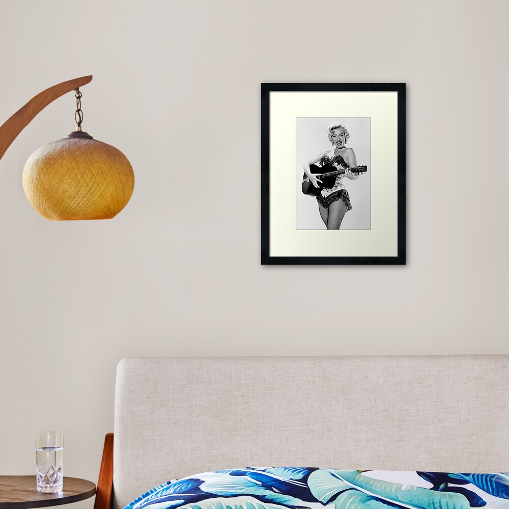 Marilyn with Guitar Framed Art Print