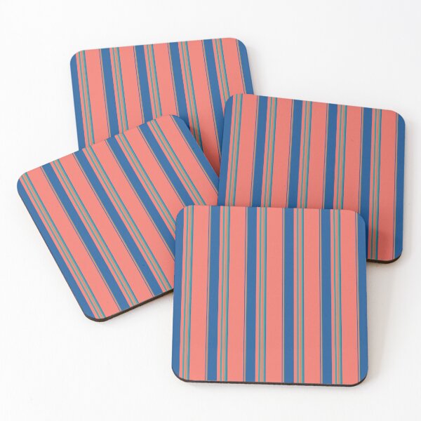 Item preview, Stripes - Coral with Blues and Greens designed and sold by STHogan.
