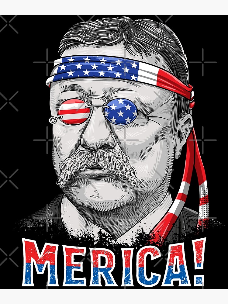 Theodore Roosevelt Merica 4th Of July T Shirt Men President