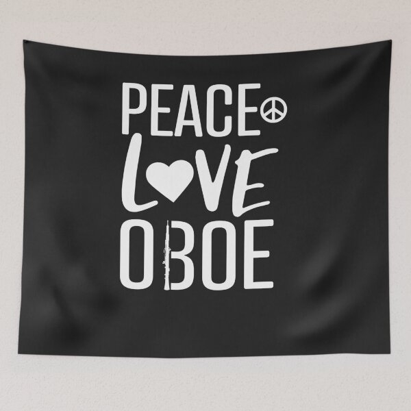 Item preview, Peace Love Oboe Funny Band Orchestra Gift Men Women 2 designed and sold by hadleydesigns.