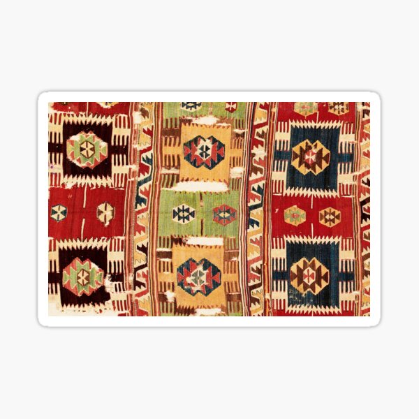 Item preview, Sivrihisar  Antique Turkish Eskisehir Kilim Print designed and sold by Vicky Brago-Mitchell®.