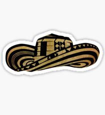Kolumbianischer Sombrero Vueltiao in Blattgold und schwarzer Tinte Sticker