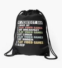 Retro Vintage My Perfect Day Drawstring Bag