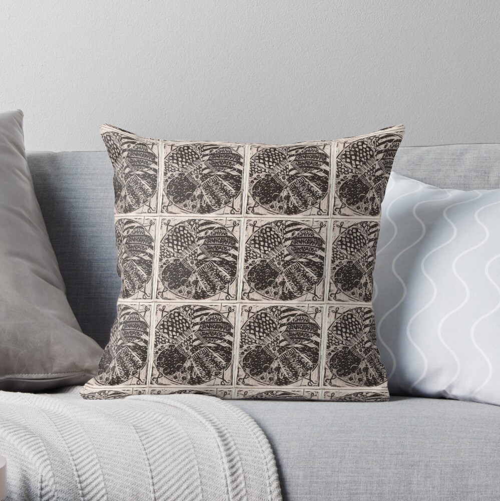 Mitten Mandala Throw Pillow