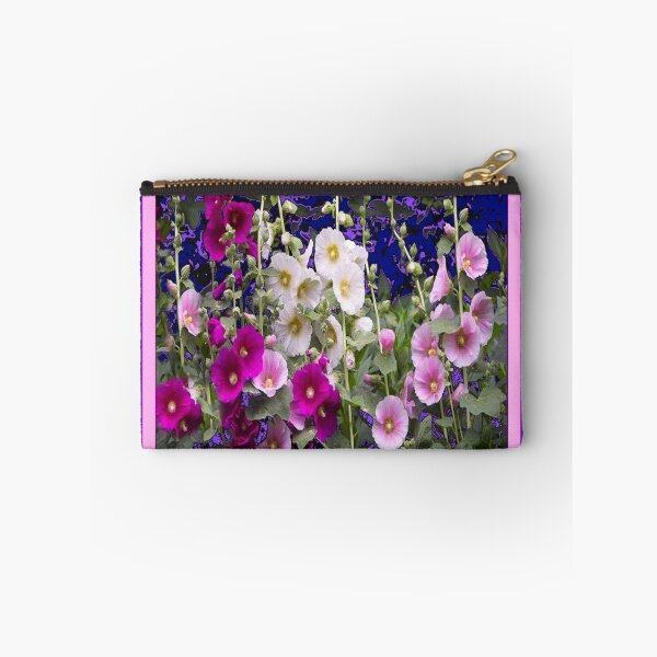 Item preview, BLUE-PURPLE ART PURPLE-PINK HOLLYHOCKS FLORAL  designed and sold by sharlesart.