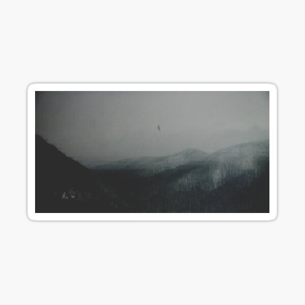 Valuable Time // Moody print, frosty forest photography Sticker