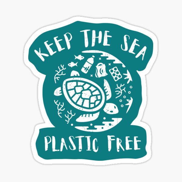 Keep The Sea Plastic Free - Turtle Sticker
